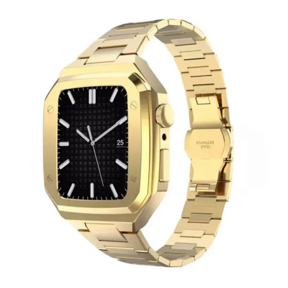 Stainless Steel Band & Case Royal Oak Mod For Apple Watch 44mm.